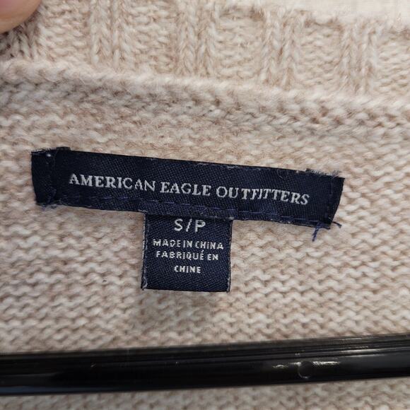 American Eagle Sweater Womens S Tan Aztec Wool Blend Knit Pullover Southwest - Picture 4 of 8